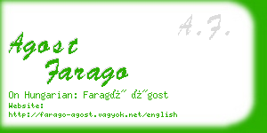 agost farago business card